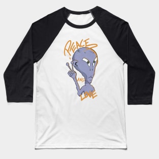 I Have Brought Peace And Love Alien Illustration Baseball T-Shirt